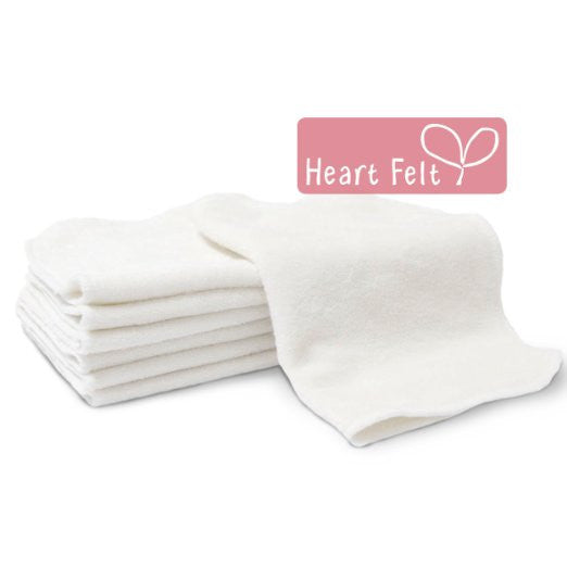 Heart Felt Bamboo Cloth Natural Reusable Baby Wipes (5 Pack, XL)