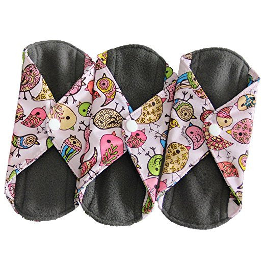 Heart Felt Bamboo Reusable XL Cloth Menstrual Pads (3 Pack, Heavy Flow)