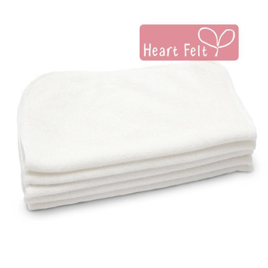 Heart Felt Bamboo Cloth Natural Reusable Baby Wipes (5 Pack, XL)