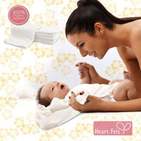 Heart Felt Bamboo Cloth Natural Reusable Baby Wipes (5 Pack, XL)
