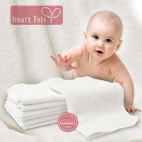 Heart Felt Bamboo Cloth Natural Reusable Baby Wipes (5 Pack, XL)
