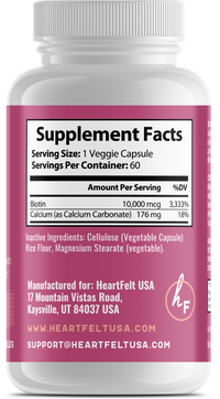 Biotin Pure for Healthy Hair Skin and Nails by HeartFelt