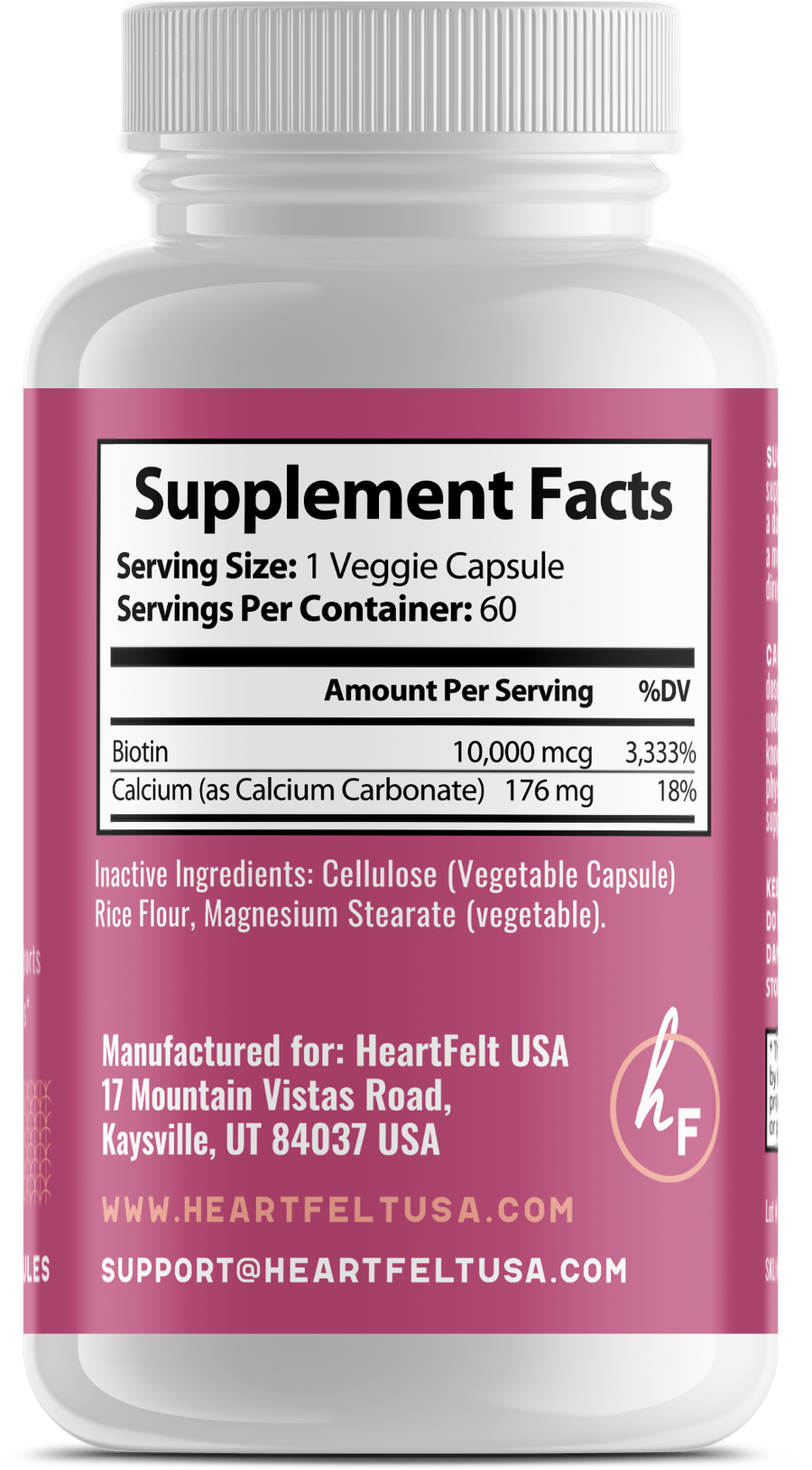 Biotin Pure for Healthy Hair Skin and Nails by HeartFelt