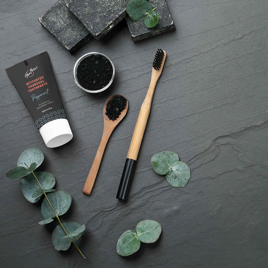 Fluoride Free, Natural Whitening Charcoal Toothpaste by HeartFelt