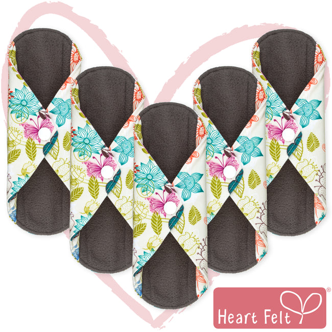 Sanitary Reusable Cloth Menstrual Pads by HeartFelt - (5 Pack)