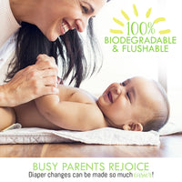 HeartFelt Cloth Diaper Liners by Heartfelt. Flushable, Disposable (100 Sheets)