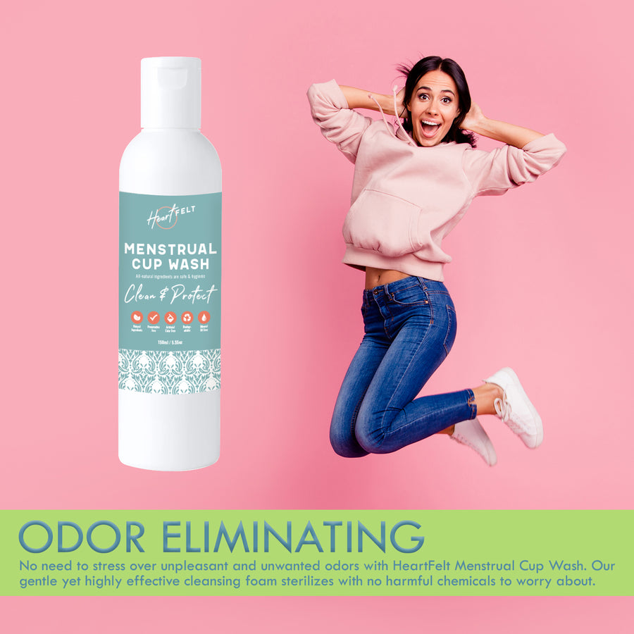 Menstrual Cup Wash Cleaner by HeartFelt. All Natural, Plant Based, Non Allergenic.