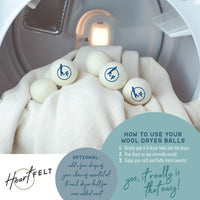 100% All Natural Wool Dryerballs by Heartfelt - (4 pack)