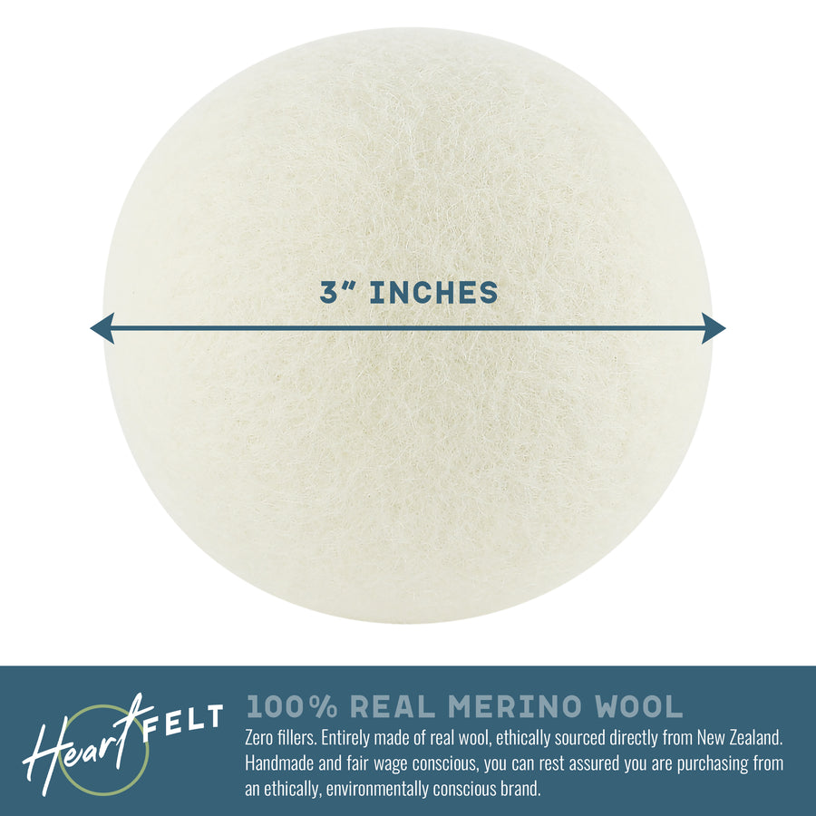 100% All Natural Wool Dryerballs by Heartfelt - (4 pack)