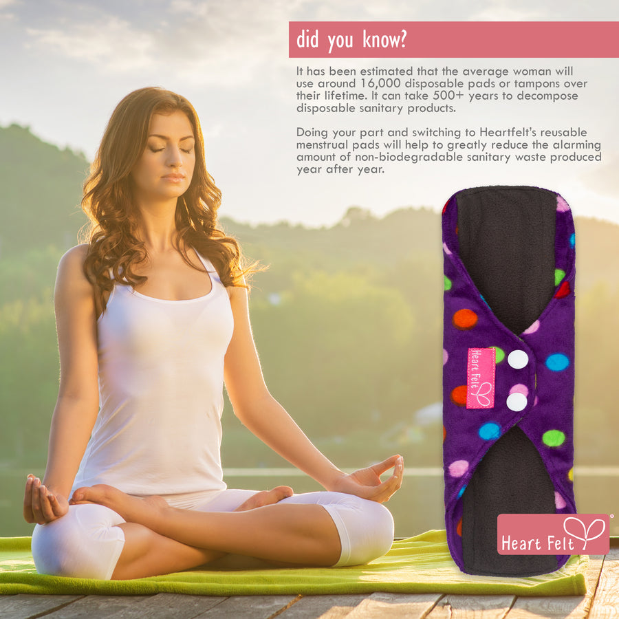 Sanitary Reusable Cloth Menstrual Pads by HeartFelt - (5 Pack)