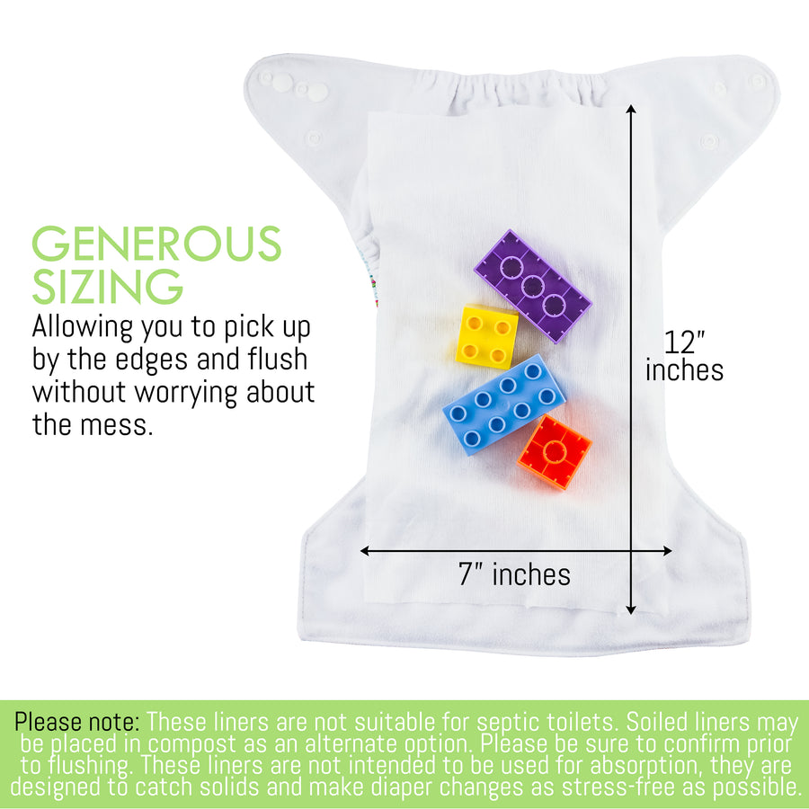HeartFelt Cloth Diaper Liners by Heartfelt. Flushable, Disposable (100 Sheets)