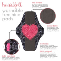 Sanitary Reusable Cloth Menstrual Pads - 5 Pack. By HeartFelt
