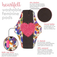 Sanitary Reusable Cloth Menstrual Pads by HeartFelt - (5 Pack)
