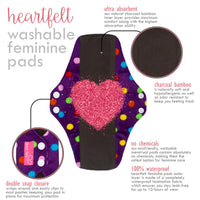 Sanitary Reusable Cloth Menstrual Pads by HeartFelt - (5 Pack)
