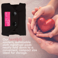 Sanitary Reusable Cloth Menstrual Pads by HeartFelt - (4 Pack with a Wet Bag)