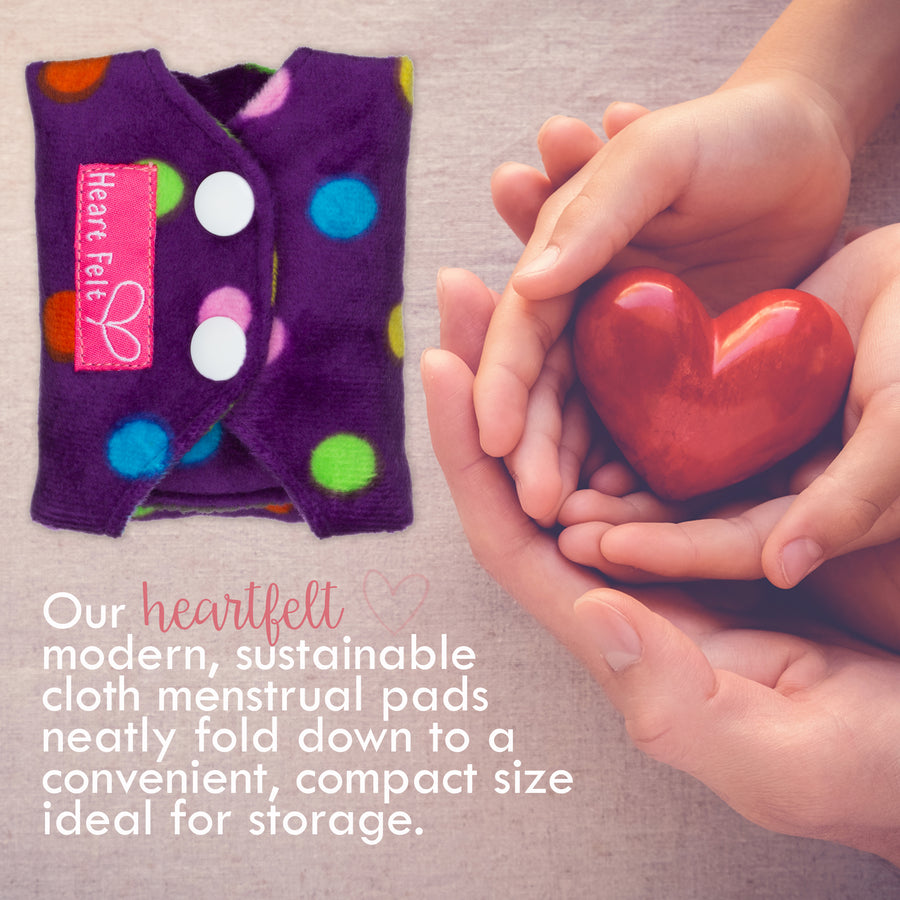 Sanitary Reusable Cloth Menstrual Pads by HeartFelt - (5 Pack)