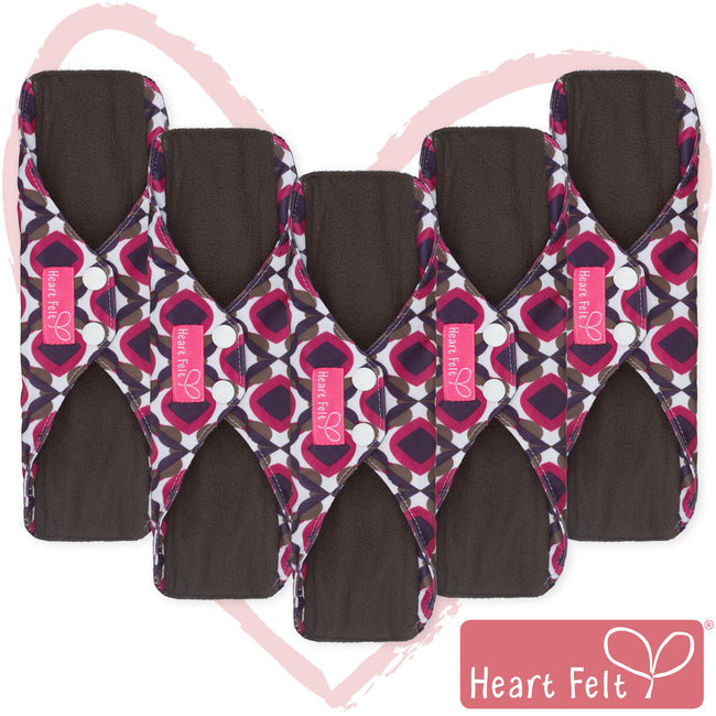 Sanitary Reusable Cloth Menstrual Pads by HeartFelt - (5 Pack)