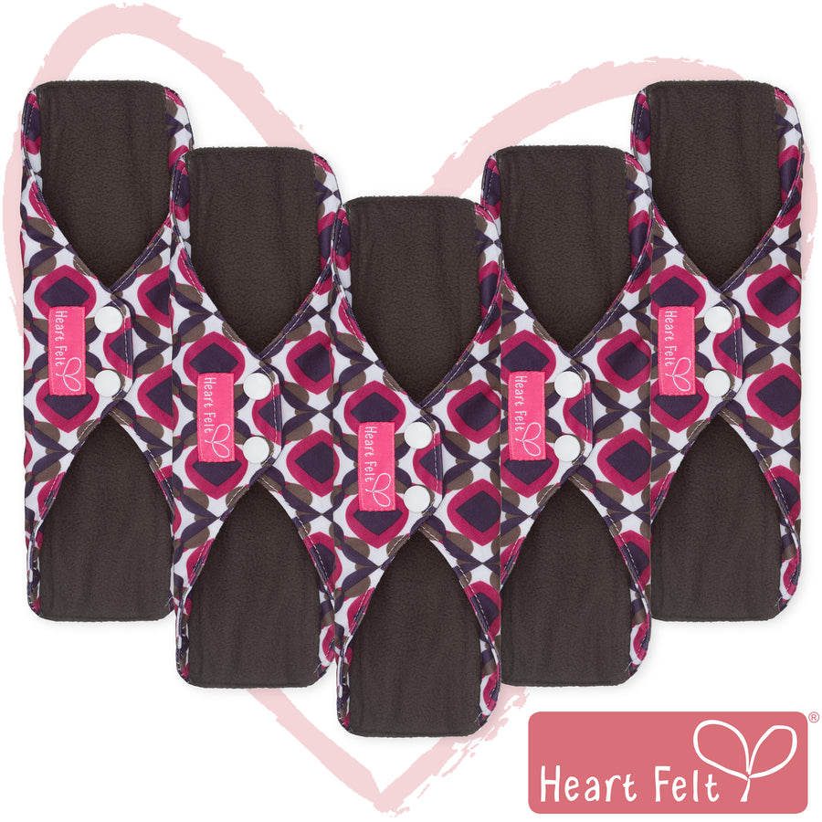 Sanitary Reusable Cloth Menstrual Pads by HeartFelt - (5 Pack)
