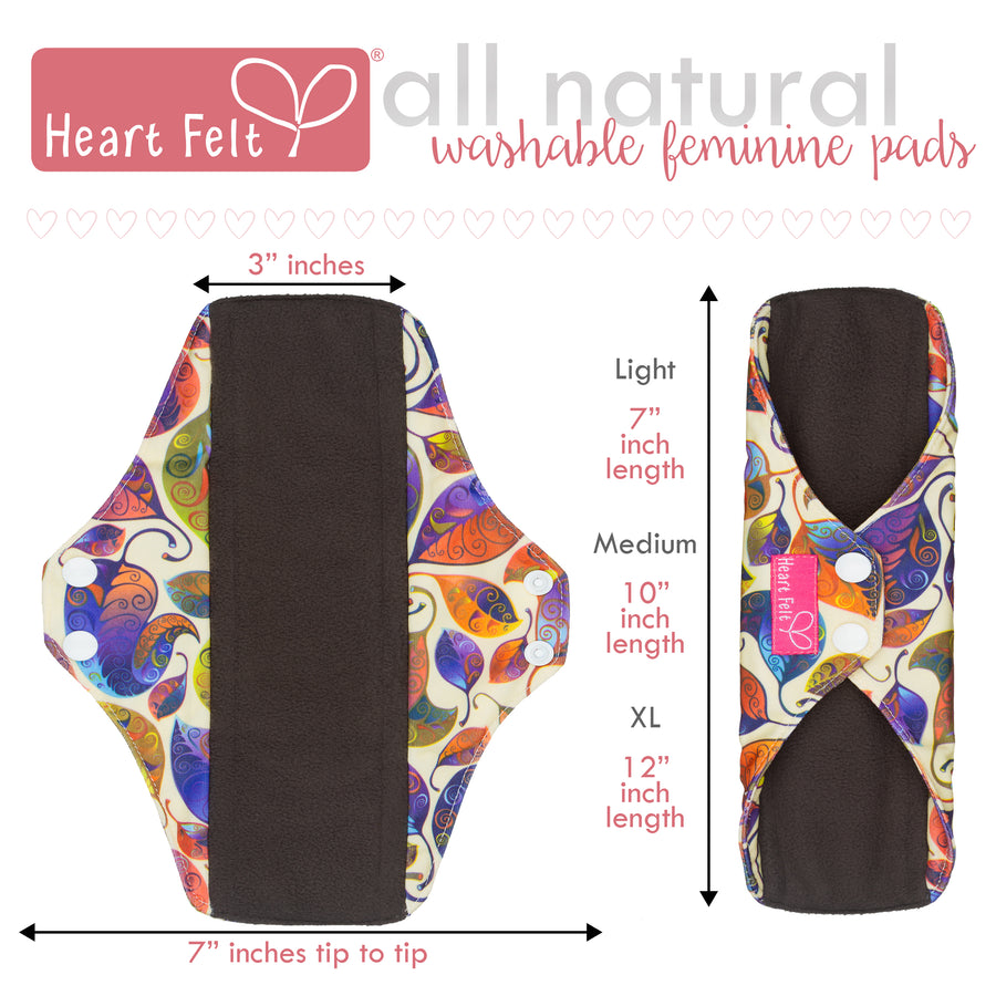 Sanitary Reusable Cloth Menstrual Pads by HeartFelt - (5 Pack)