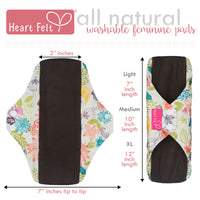 Sanitary Reusable Cloth Menstrual Pads by HeartFelt - (5 Pack)